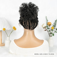 Full Lace Synthetic Cornrow Braided Wigs with Baby Hair Short Afro Curly Knotless Braided Lace Wig