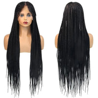 32" Front Braiding Bangs Synthetic Wig Knotless Box Braided Wigs For Women