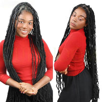 40" Butterfly Locs Synthetic Wig 360 Full Lace Soft Braided Senegalese Twist Hair Style