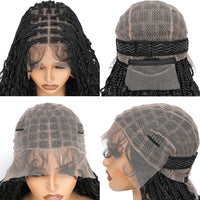 Glueless  Synthetic Goddess Box Braids Crochet Hair Wigs 24 Inches Micro Braids Wigs with Baby Hair