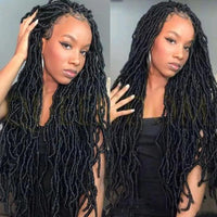 40" Butterfly Locs Synthetic Wig 360 Full Lace Soft Braided Senegalese Twist Hair Style