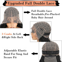 Glueless  Synthetic Goddess Box Braids Crochet Hair Wigs 24 Inches Micro Braids Wigs with Baby Hair