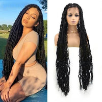 40" Butterfly Locs Synthetic Wig 360 Full Lace Soft Braided Senegalese Twist Hair Style