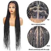 Many Styles Knotless Box Braids Synthetic Wig Full Lace Braided Wigs