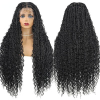 32inches Synthetic Full Lace Bohemian Box Braided Wig with Baby Hair