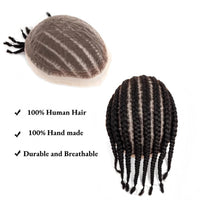 Braided Full Lace Human Hair Toupee for Men - Image 8