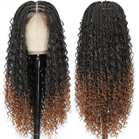 Glueless  Synthetic Goddess Box Braids Crochet Hair Wigs 24 Inches Micro Braids Wigs with Baby Hair