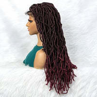 Synthetic 9x6 Transparent Lace Goddess Locs Braided Wigs