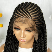 32Inch Full Lace Synthetic Cornrow Braided Wigs
