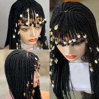 32" Front Braiding Bangs Synthetic Wig Knotless Box Braided Wigs For Women