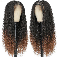 Glueless  Synthetic Goddess Box Braids Crochet Hair Wigs 24 Inches Micro Braids Wigs with Baby Hair