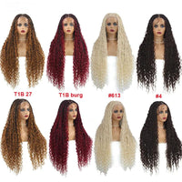 32inches Synthetic Full Lace Bohemian Box Braided Wig with Baby Hair