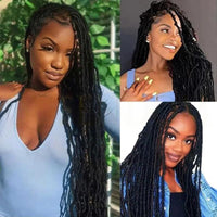 40" Butterfly Locs Synthetic Wig 360 Full Lace Soft Braided Senegalese Twist Hair Style
