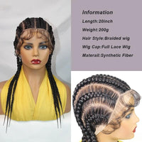 Glueless Full Lace 20" Synthetic  Cornrow Braided Wigs