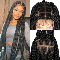 Many Styles Knotless Box Braids Synthetic Wig Full Lace Braided Wigs
