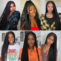 36" Synthetic Full Lace Knotless Box Braided Wigs
