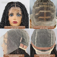 32inches Synthetic Full Lace Bohemian Box Braided Wig with Baby Hair