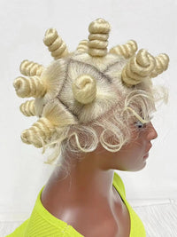 613 Blonde Handmade Bantu Braided Wigs Synthetic Full Lace Knotless Braided Lace Wig