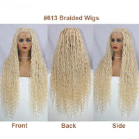 32inches Synthetic Full Lace Bohemian Box Braided Wig with Baby Hair