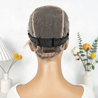 Full Lace Synthetic Cornrow Braided Wigs with Baby Hair Short Afro Curly Knotless Braided Lace Wig