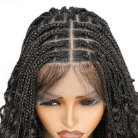 Glueless  Synthetic Goddess Box Braids Crochet Hair Wigs 24 Inches Micro Braids Wigs with Baby Hair