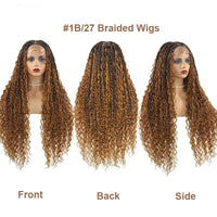 32inches Synthetic Full Lace Bohemian Box Braided Wig with Baby Hair