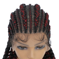 Synthetic Full Lace Cornrow Box Braids Wig 36Inch Long Braided Lace Front Wigs for Women Jumbo Knotless Box Braid Lace Wigs