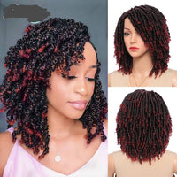Braided Wigs For Women Synthetic Wig Ombre Braided Dreadlock Wig Black Brown Red African Faux Locs Crochet Twist Hair Short Wigs