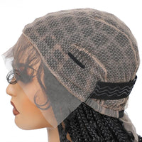 Glueless  Synthetic Goddess Box Braids Crochet Hair Wigs 24 Inches Micro Braids Wigs with Baby Hair