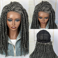Braided Dreadlock Curly Wig 18 Inches Synthetic Soft Faux Locs Wigs Braiding Crochet Twist Hair Wigs For Black Women