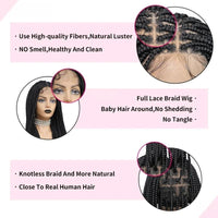36" Synthetic Full Lace Knotless Box Braided Wigs