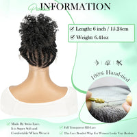 Full Lace Synthetic Cornrow Braided Wigs with Baby Hair Short Afro Curly Knotless Braided Lace Wig