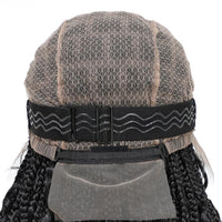 Glueless  Synthetic Goddess Box Braids Crochet Hair Wigs 24 Inches Micro Braids Wigs with Baby Hair