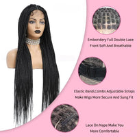 36" Synthetic Full Lace Knotless Box Braided Wigs