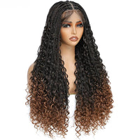 Glueless  Synthetic Goddess Box Braids Crochet Hair Wigs 24 Inches Micro Braids Wigs with Baby Hair