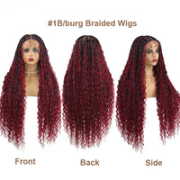 32inches Synthetic Full Lace Bohemian Box Braided Wig with Baby Hair