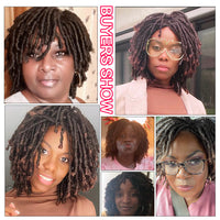 Braided Wigs For Women Synthetic Wig Ombre Braided Dreadlock Wig Black Brown Red African Faux Locs Crochet Twist Hair Short Wigs