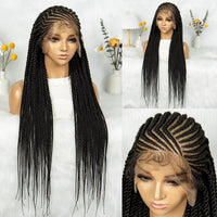 32Inch Full Lace Synthetic Cornrow Braided Wigs