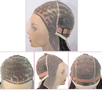 28Inch Synthetic Wigs Knotless Box Braids With Curly End Blonde Full Lace Wig