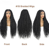 32inches Synthetic Full Lace Bohemian Box Braided Wig with Baby Hair