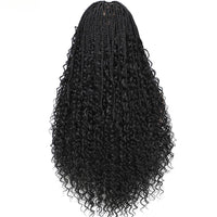 Glueless  Synthetic Goddess Box Braids Crochet Hair Wigs 24 Inches Micro Braids Wigs with Baby Hair