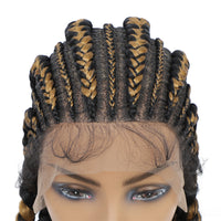 Synthetic Full Lace Cornrow Box Braids Wig 36Inch Long Braided Lace Front Wigs for Women Jumbo Knotless Box Braid Lace Wigs
