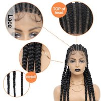 36 Inches Cornrows Braided Wigs Synthetic Full Lace Jumbo Braided Wigs