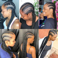 36 Inches Cornrows Braided Wigs Synthetic Full Lace Jumbo Braided Wigs