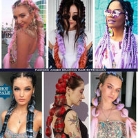 24 Inches Jumbo Braid Synthetic Braiding Hair Ombre Jumbo Hair Extension For Women DIY Hair Braids