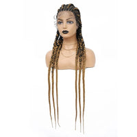 36 Inches Cornrows Braided Wigs Synthetic Full Lace Jumbo Braided Wigs