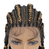 36 Inches Cornrows Braided Wigs Synthetic Full Lace Jumbo Braided Wigs