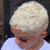 Curly Pixie Cut Machine Made Human Hair Wig for Women - Image 10