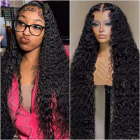 Preplucked Deep Wave Hd Lace Frontal Wig Curly Water Wave Brazilian Human Hair Wigs For Women