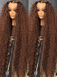 Brown Curly Wavy HD Lace Human Hair Wig for Women - Image 2